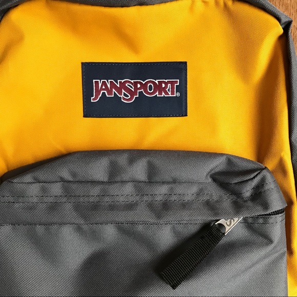 NWOT Jansport Yellow & Gray Superbreak Backpack - Picture 4 of 8